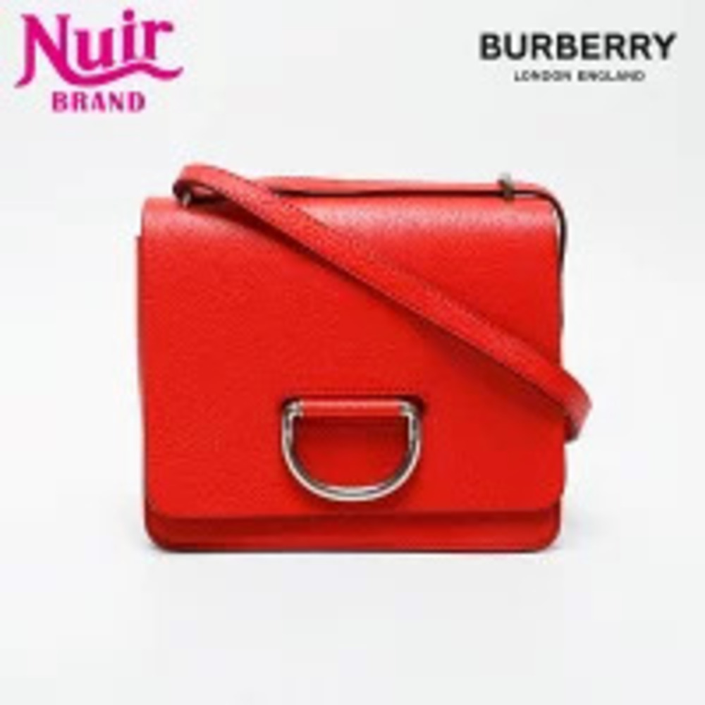 Burberry Ring Leather Shoulder Bag Red